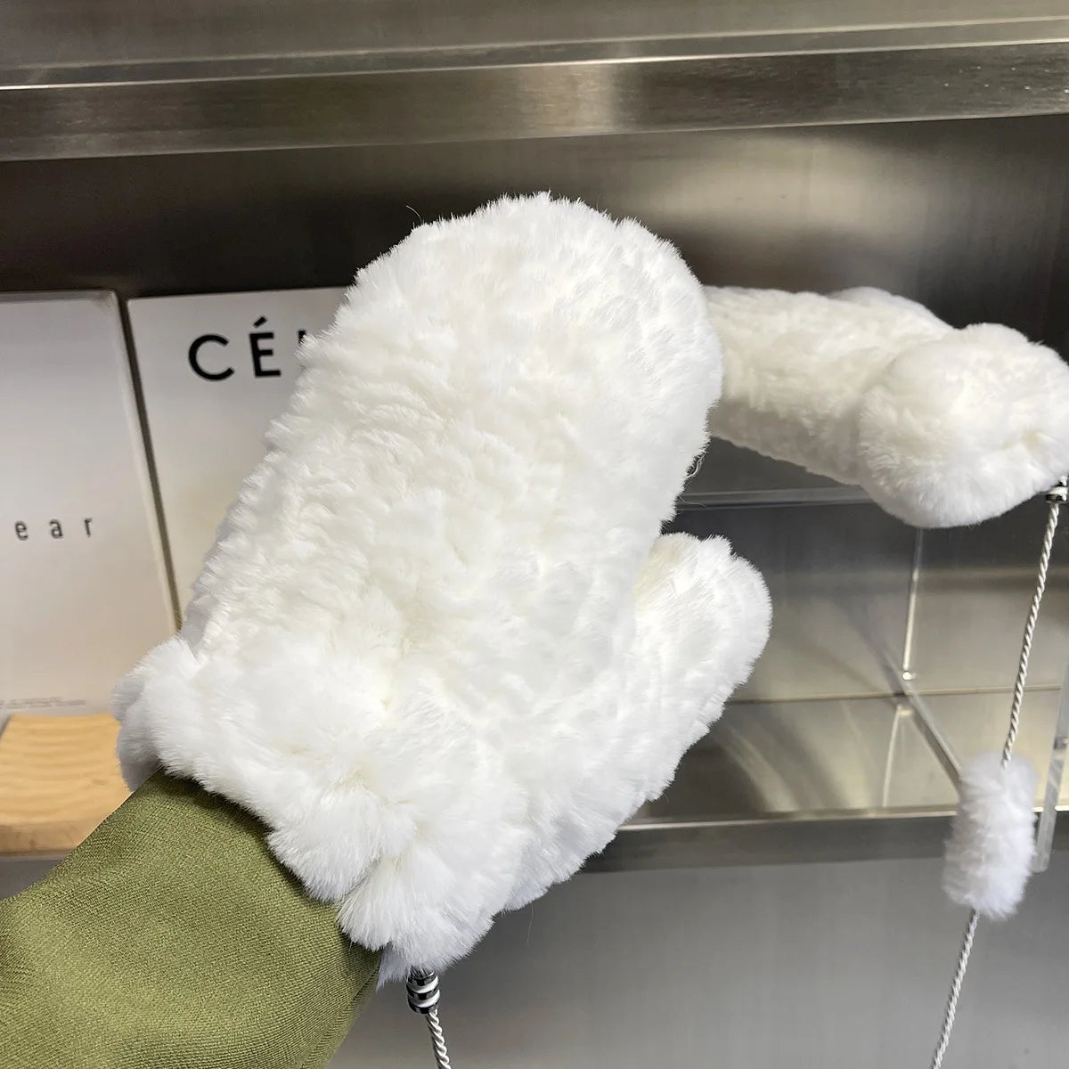 Hot Sale Winter Girl Natural Real Rex Rabbit Fur Gloves Good Elastic Knitted Rabbit Fur Mittens Lady Real Rex Rabbit Fur Gloves