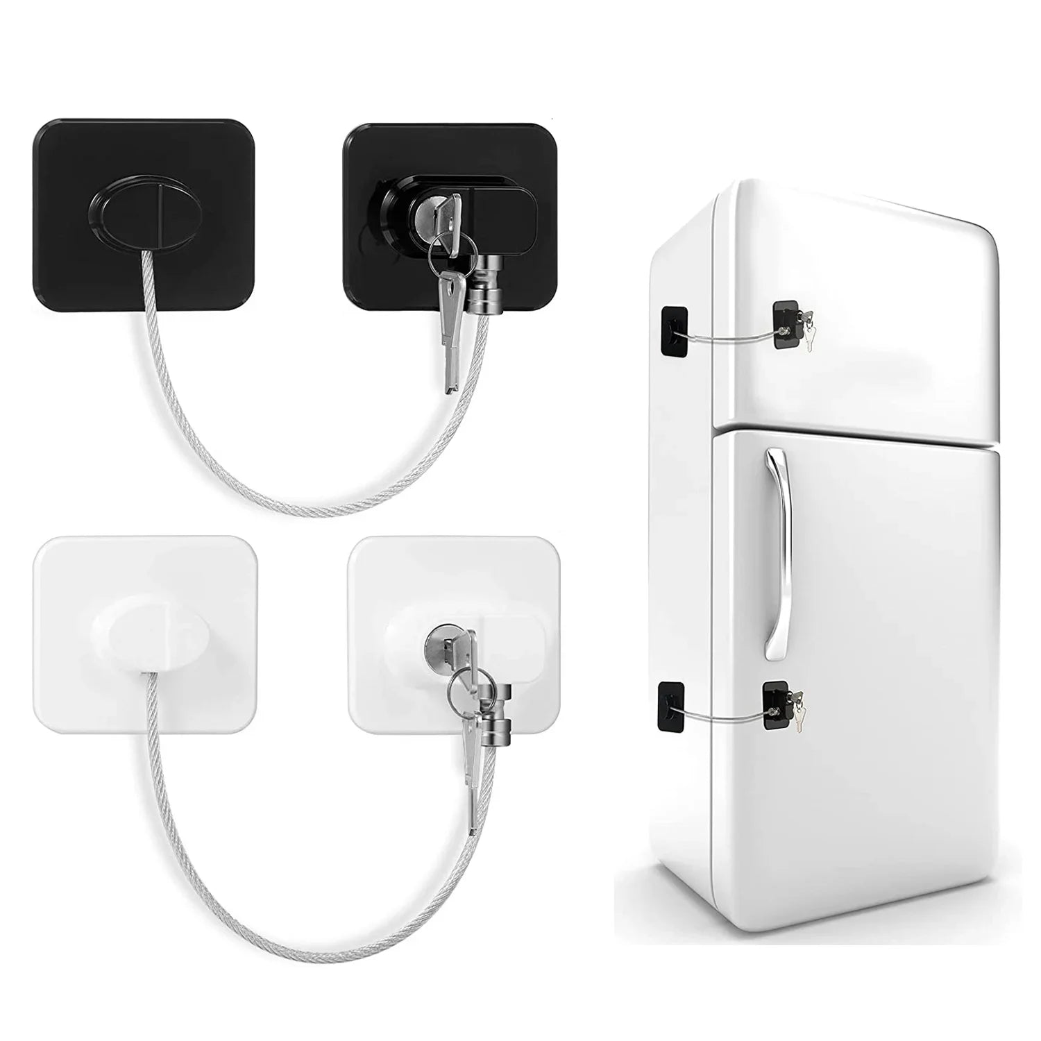 Baby Safety Lock with Keys or Code, Refrigerator, Cabinet & Closet Door Locks