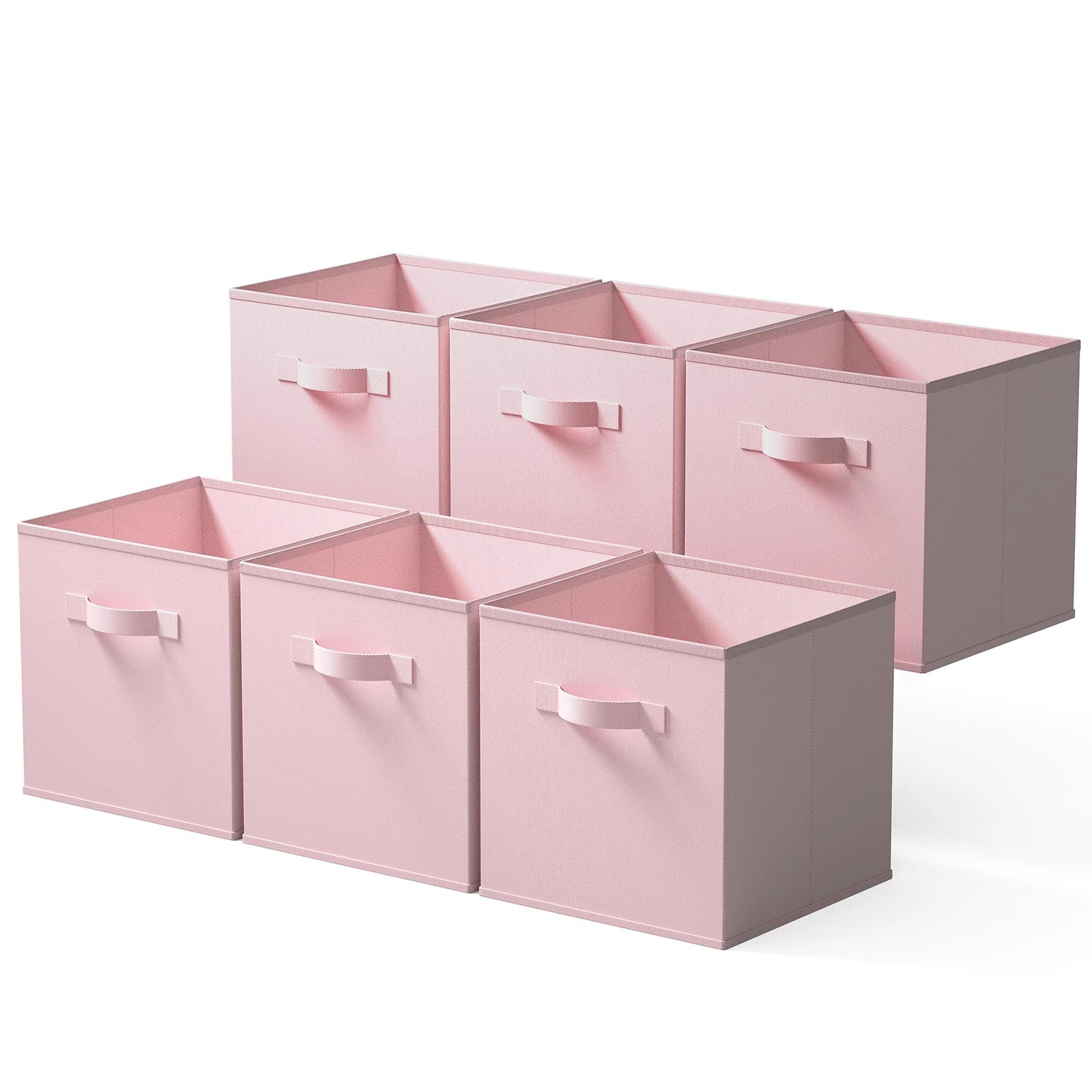 Fabric Storage Cubes,Toy Bin,Colored Storage Cube Organizer Bins,Collapsible Storage Baskets for Clothes,Books,Toys,6-Pack