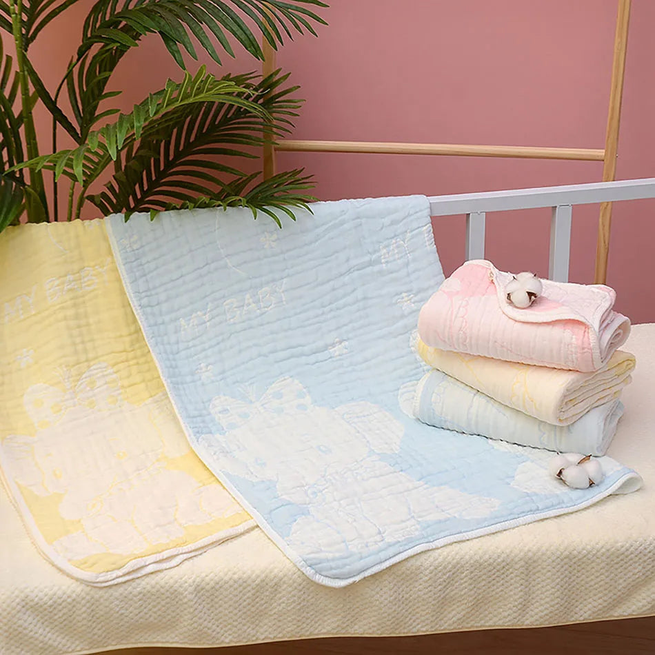 Soft Milk Cotton Baby Bath Towel Swaddling Bunny Elephant Cartoon Blanket Infants and Toddler Kindergarten Daycare and Bath Time
