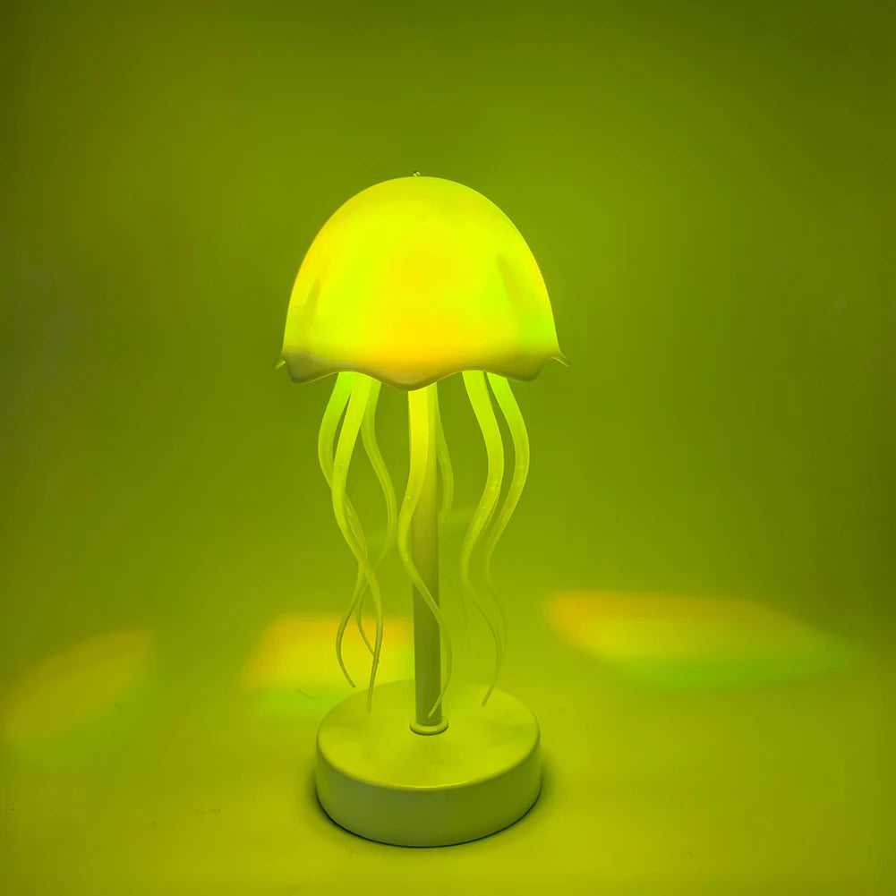 Jellyfish Night Light Dynamic Rotation Atmosphere Light USB Rechargeable Bedside Lamp Night Lamp for Home Decor