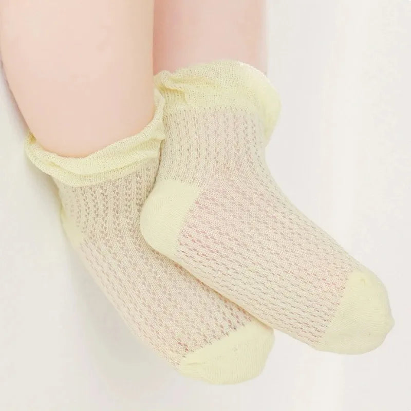 5 Pairs/lot Children Ultrathin Mesh Socks Baby Boys Girls Summer Cute Cotton Breathable Thin Soft Boat Socks Kids Socks