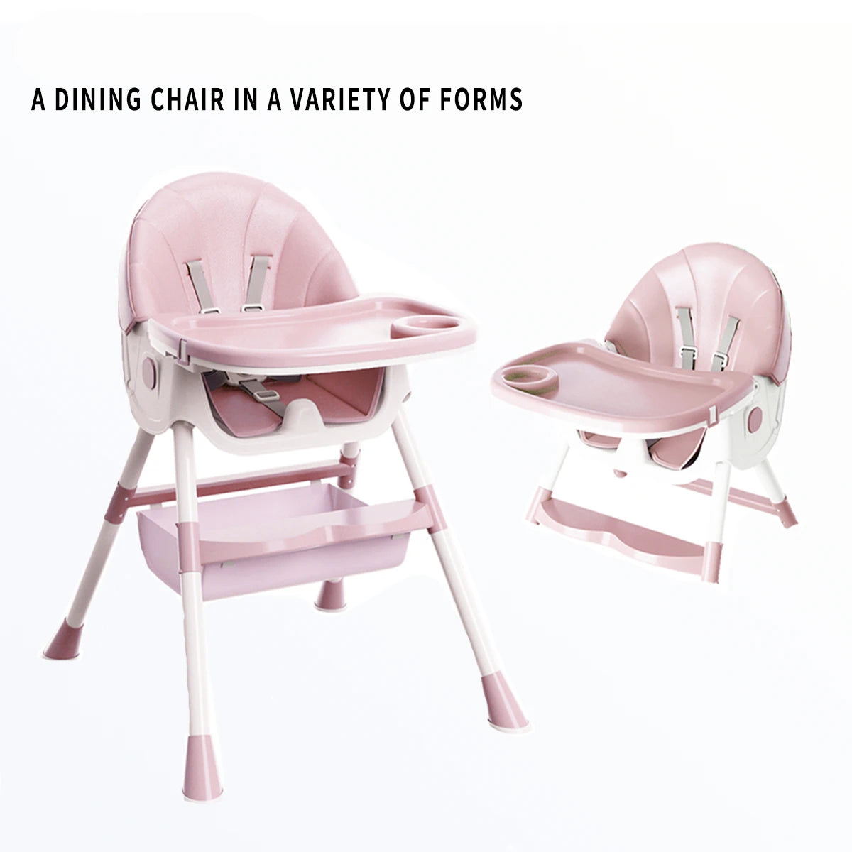 1pc Children's Dining High Chair, Foldable Dining Chair, Detachable Dining Plate, Portable Children's Chair
