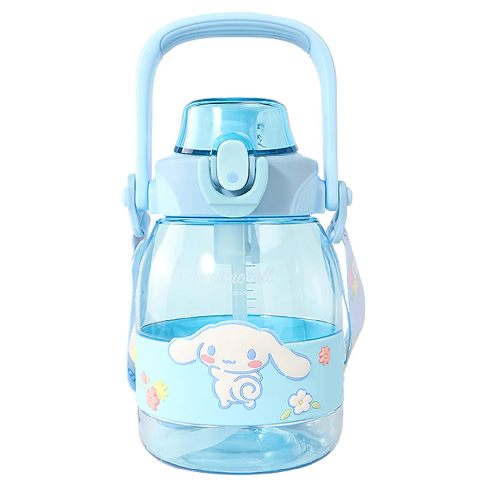1200ML MINISO Sanrios Anime Cinnamoroll Pochacco Kuromi Tritan Material Water Bottle Cup Large Capacity Plastic Straw Cups