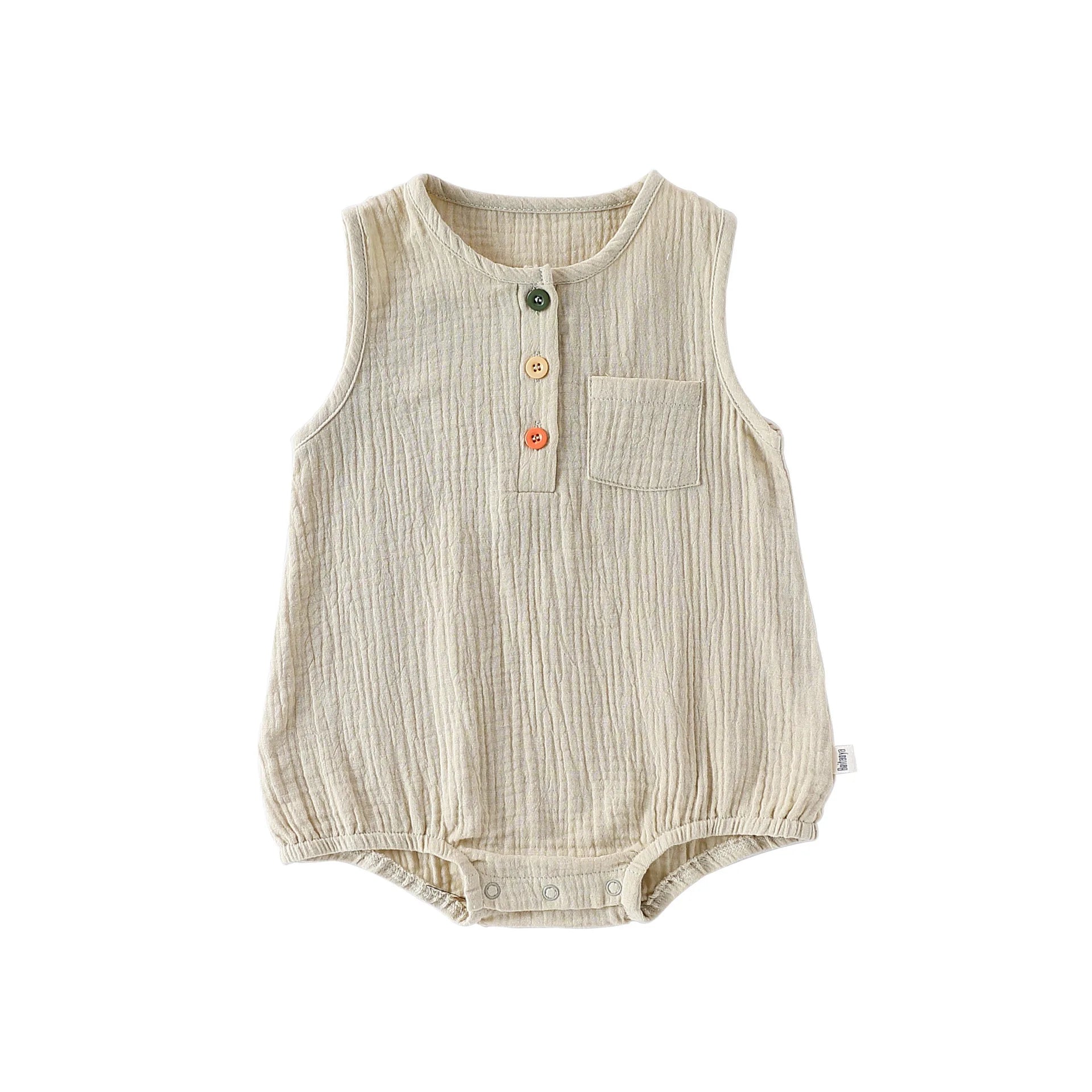 Baby Boy Girl Bodysuit Sleeveless Cotton Linen Romper Newborn Jumpsuit One Piece Baby Clothes/Outfits 0-24 Months