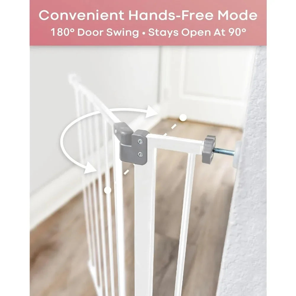28.9-42.1" Wide Baby Gate for Stairs, 30" Tall Dog Gates for Doorways Expandable One-Hand Open