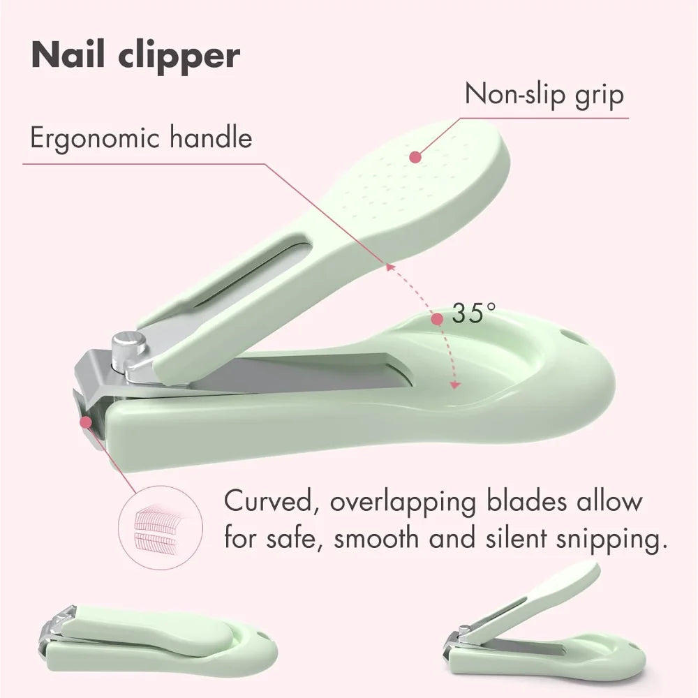 Baby Nail Kit, 4-in-1 Baby Nail Care Set with Cute Case, Newborn Nail Clippers, Scissors & Tweezers, Baby Essential Care Tools