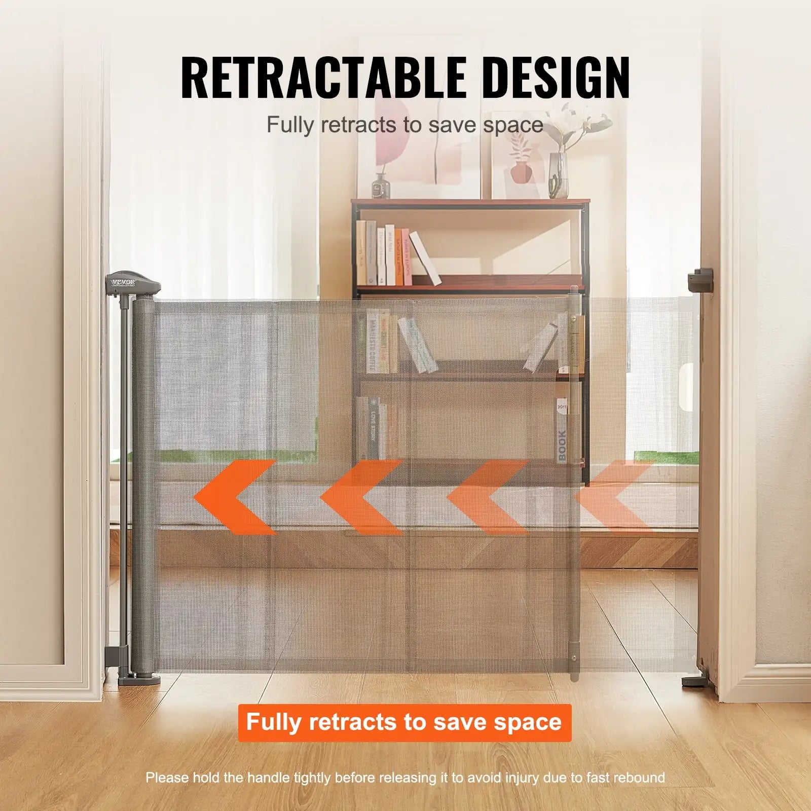Mesh Dog Gate for The House, Long Child Safety Gates, Cat Gate Indoor/Outdoor, Gray