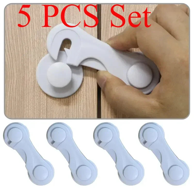 5Pcs Child Safety Locks for Drawers, Cabinets, Doors, Refrigerator, Anti-Open Buckle