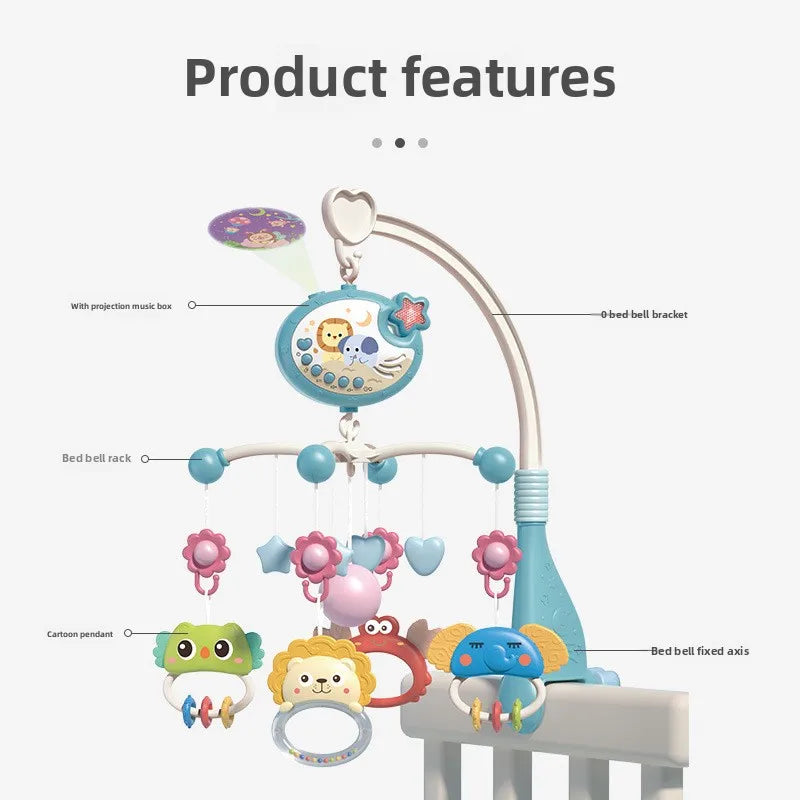 BabyCrib Mobile with Lights Music Projection for Infants 0-6-12 Months Remote Control Crib Toys for Newborn Baby Mobile for Crib