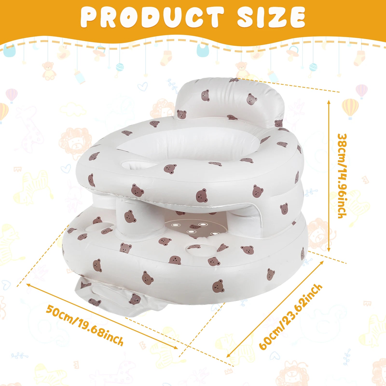 Baby Inflatable Seat Built in Air Pump Baby Chair Breathable Inflatable Baby Sofa Portable Blow Up Infant Chair Baby Chair Seat