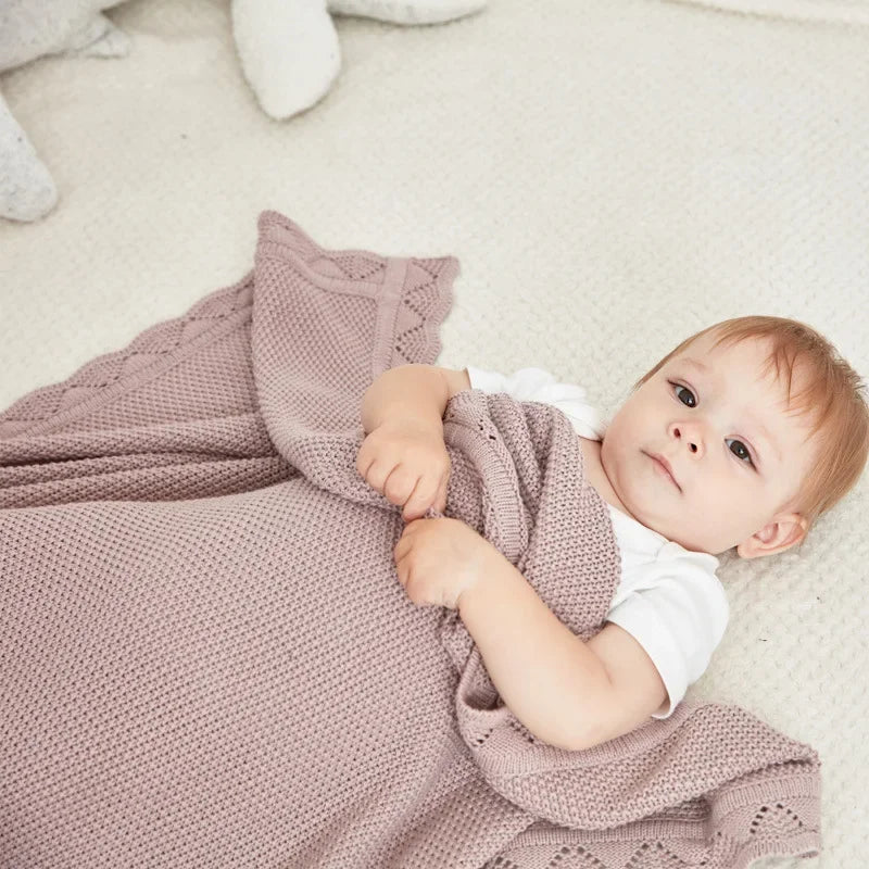 Knitted Baby Blanket Newborn Bedding Comforter Cotton Swadlle for New Born Babies Accessories Stroller Blanket Receive Bed Cover