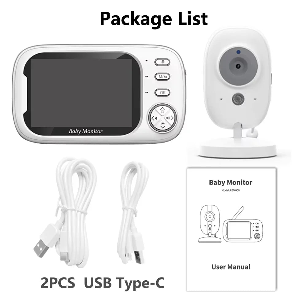 ABM600 Baby Monitor With Camera  LCD Electronic Babysitter Wireless 2 Way Audio Talk Video Baby Nanny Device Upgraded Caregiver