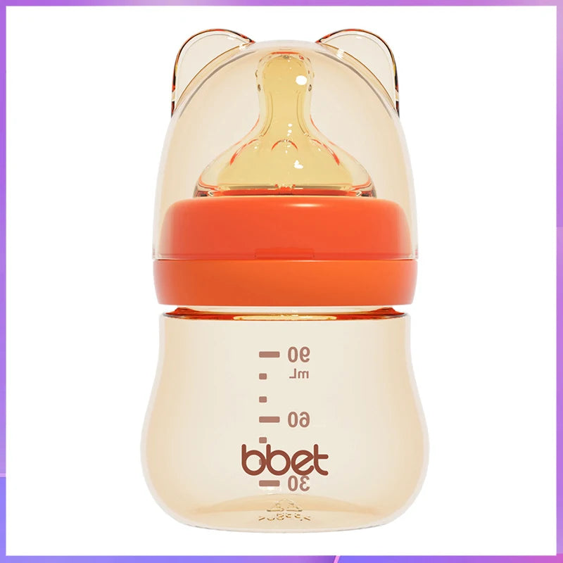 Newborn Feeding Bottle/ Baby PPSU Anti-fall Milk Bottle/ Anti-Colic Feeding Bottle/ Silicone nipple 90ML 0-3 months