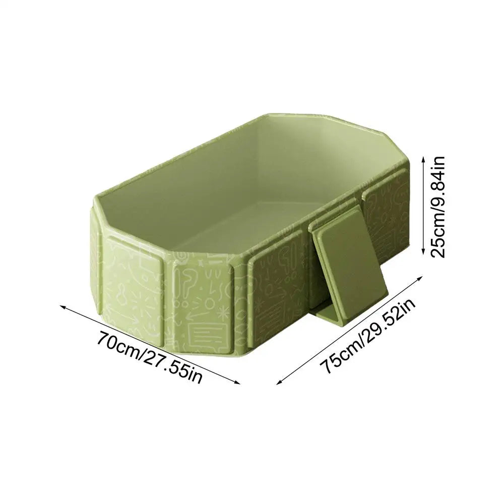 Foldable Baby Bathtub PVC Large Baby Shower Tub Portable Foldable Bath Tub Shower Basin With 5 Balls & 2 Duck For Kids 0-8 Years