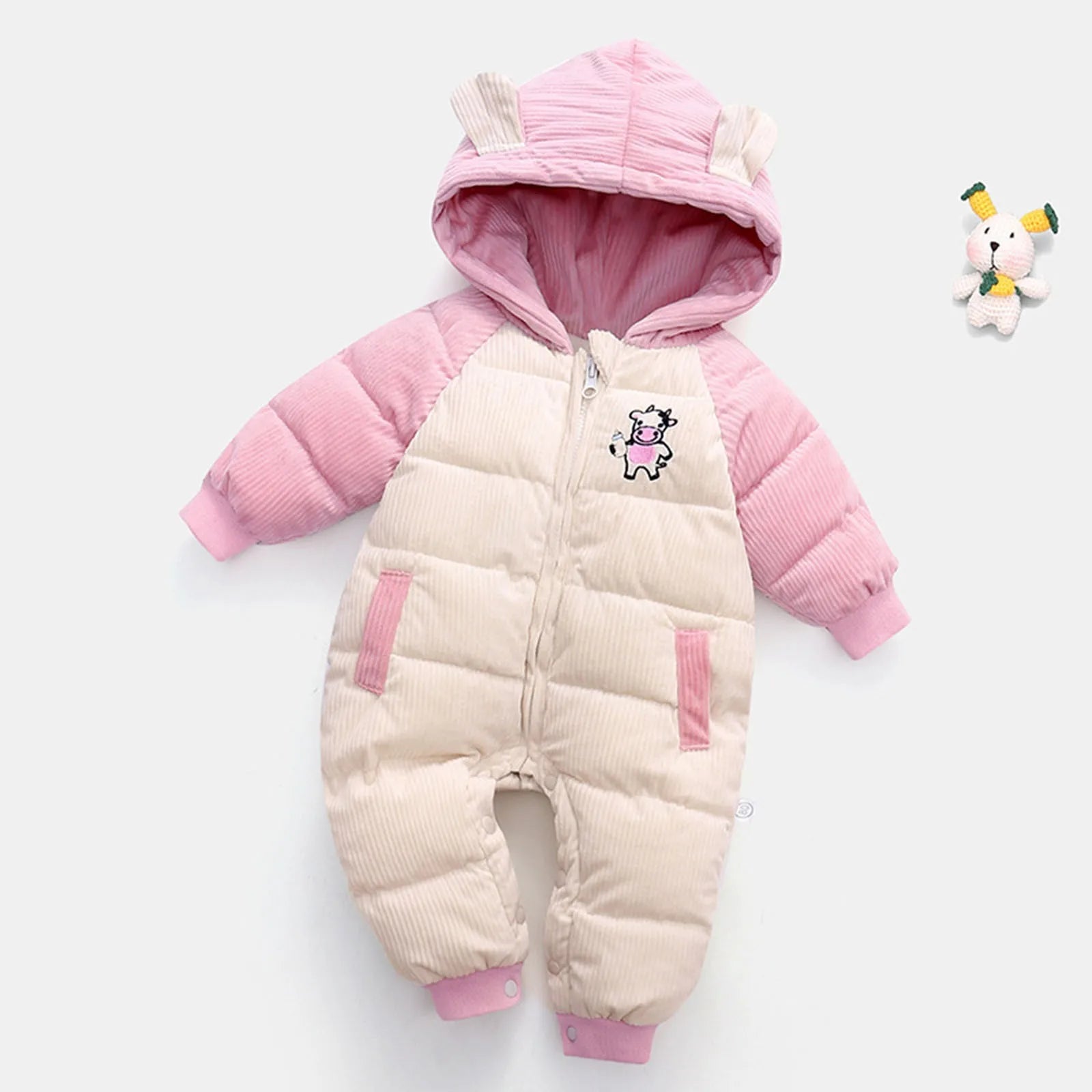 3months Baby Girl Clothes Infant Baby Girls Boys Warm Hooded Snowsuit Jumpsuit Down Coat Romper Padded Preemie Baby Girl Romper