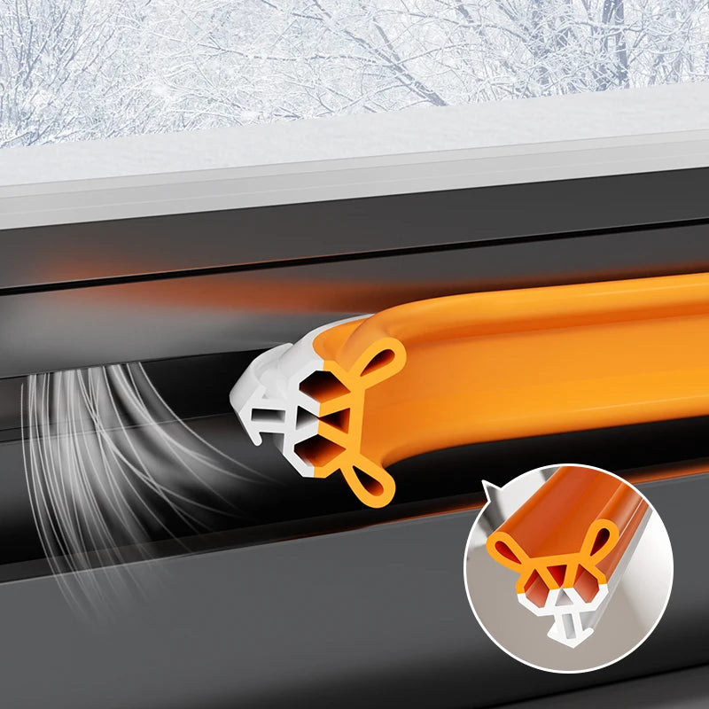 4M Plastic Steel Window Sealing Strip Flexible TPE Window Gap Insulation Weatherstrip Bilateral Windproof Dustproof Strip