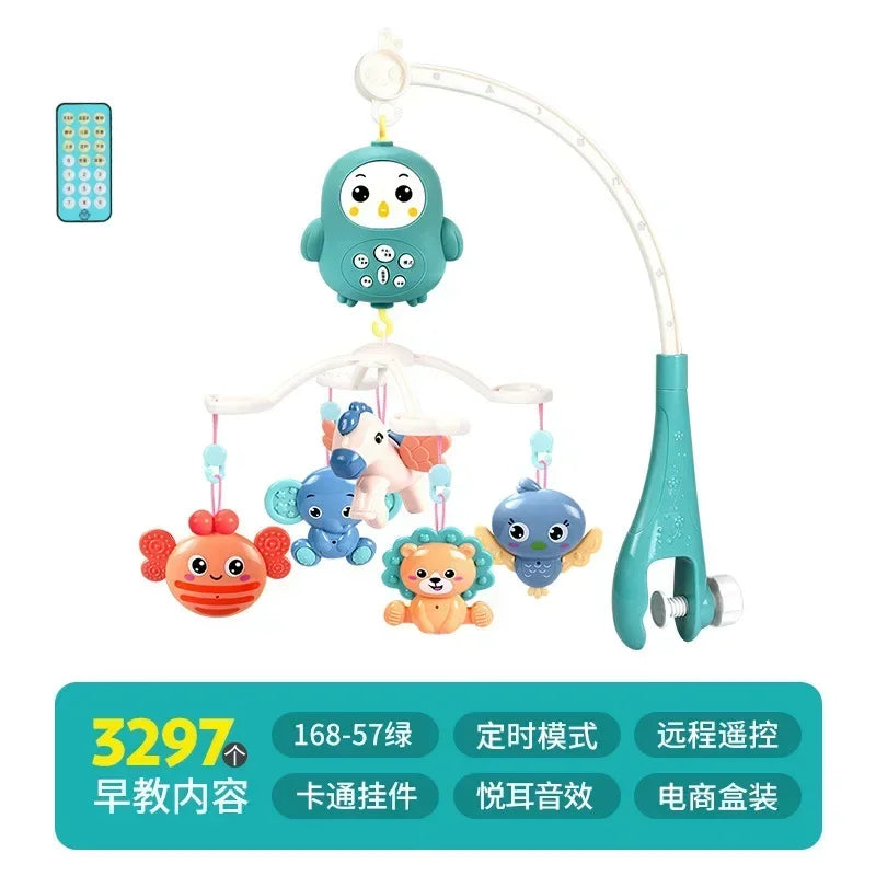 Baby Crib Mobile Rattle Toy For 0-12 Months Infant Rotating Musical Projector Night Light Bed Bell Educational For Newborn Gifts