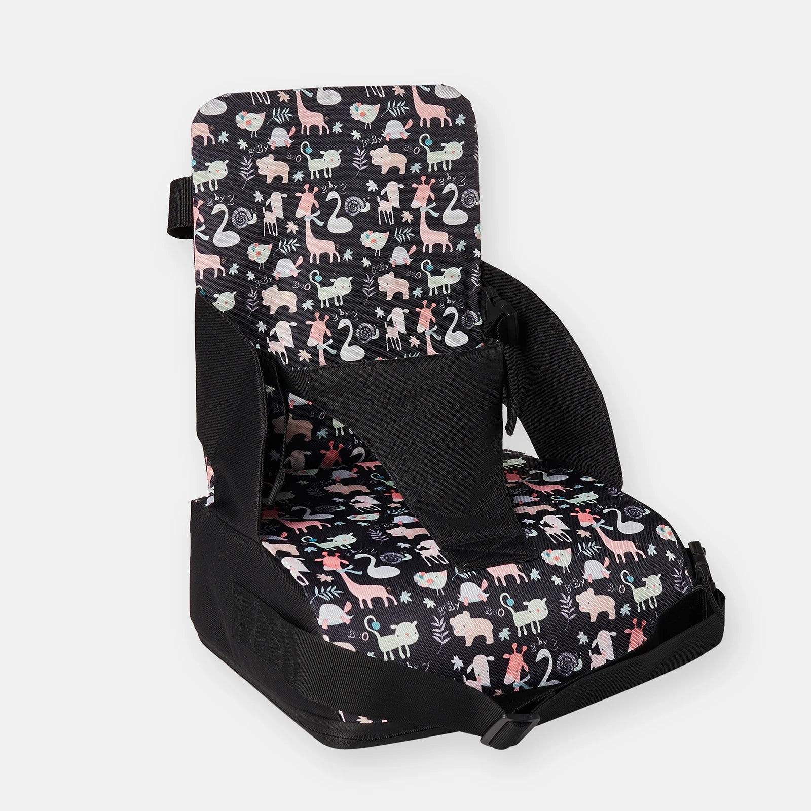 Baby Booster Seat Travel Booster Seat for Kitchen Chair PU Washable Straps Safety Buckle Portable Travel Toddler Booster Seat