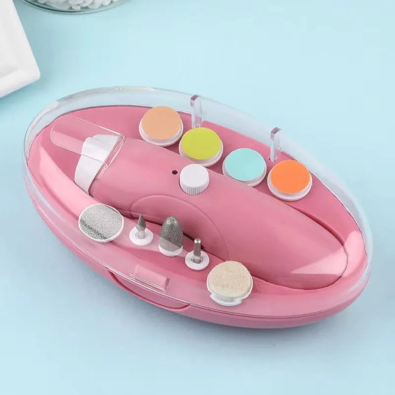 Electric Baby Nail Trimmer 9 in 1 Electric Baby Nail File Kit Rechargeable Infant Toes Fingernails Clippers Baby Care Tools