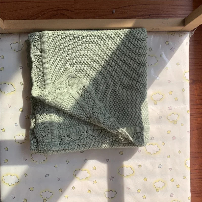 Knitted Baby Blanket Newborn Bedding Comforter Cotton Swadlle for New Born Babies Accessories Stroller Blanket Receive Bed Cover