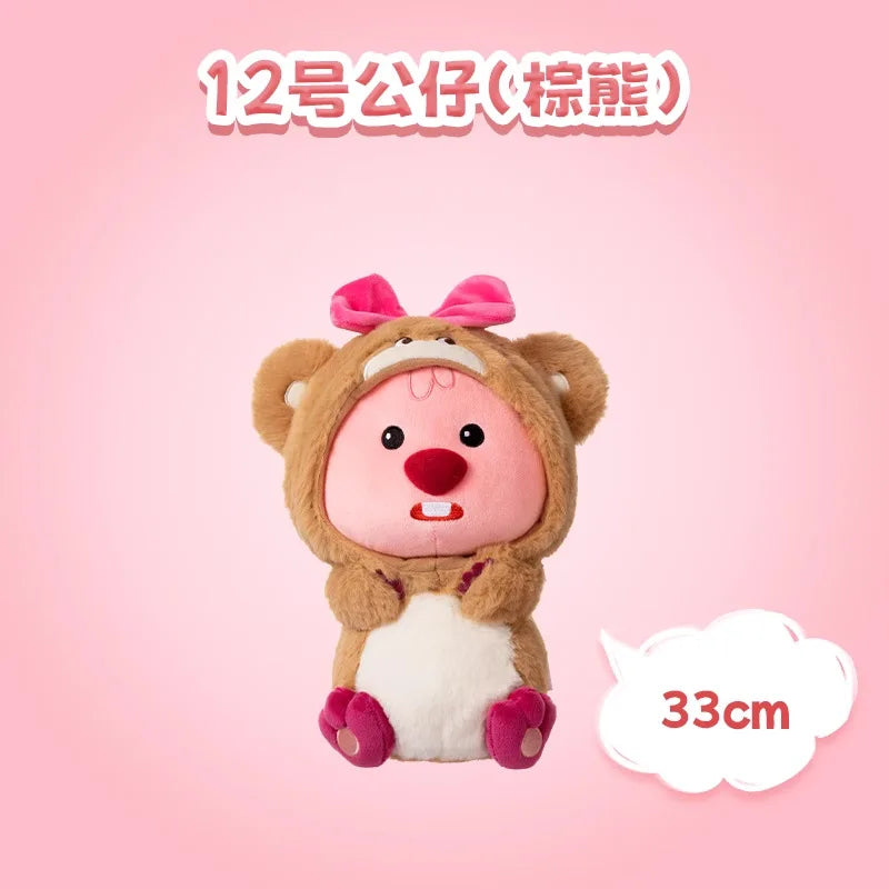 28/33cm Kawaii Beaver Loopy Doll Snatchy Pig Hat Girl Schoolbag Plush Toy Pendant Doll Cute Christmas Birthday Gifts anime plush