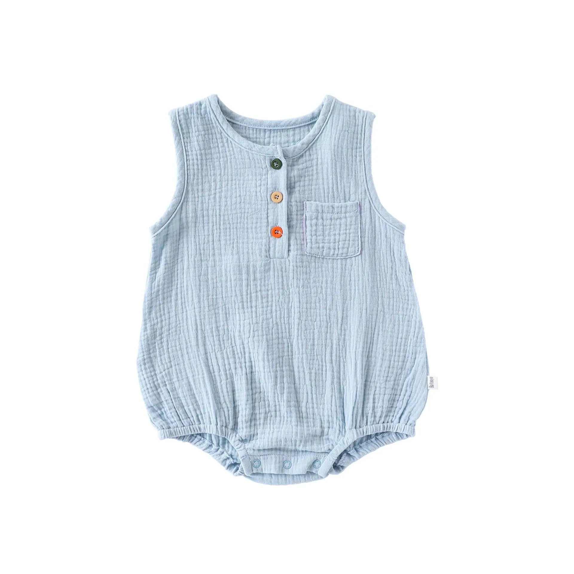 Baby Boy Girl Bodysuit Sleeveless Cotton Linen Romper Newborn Jumpsuit One Piece Baby Clothes/Outfits 0-24 Months