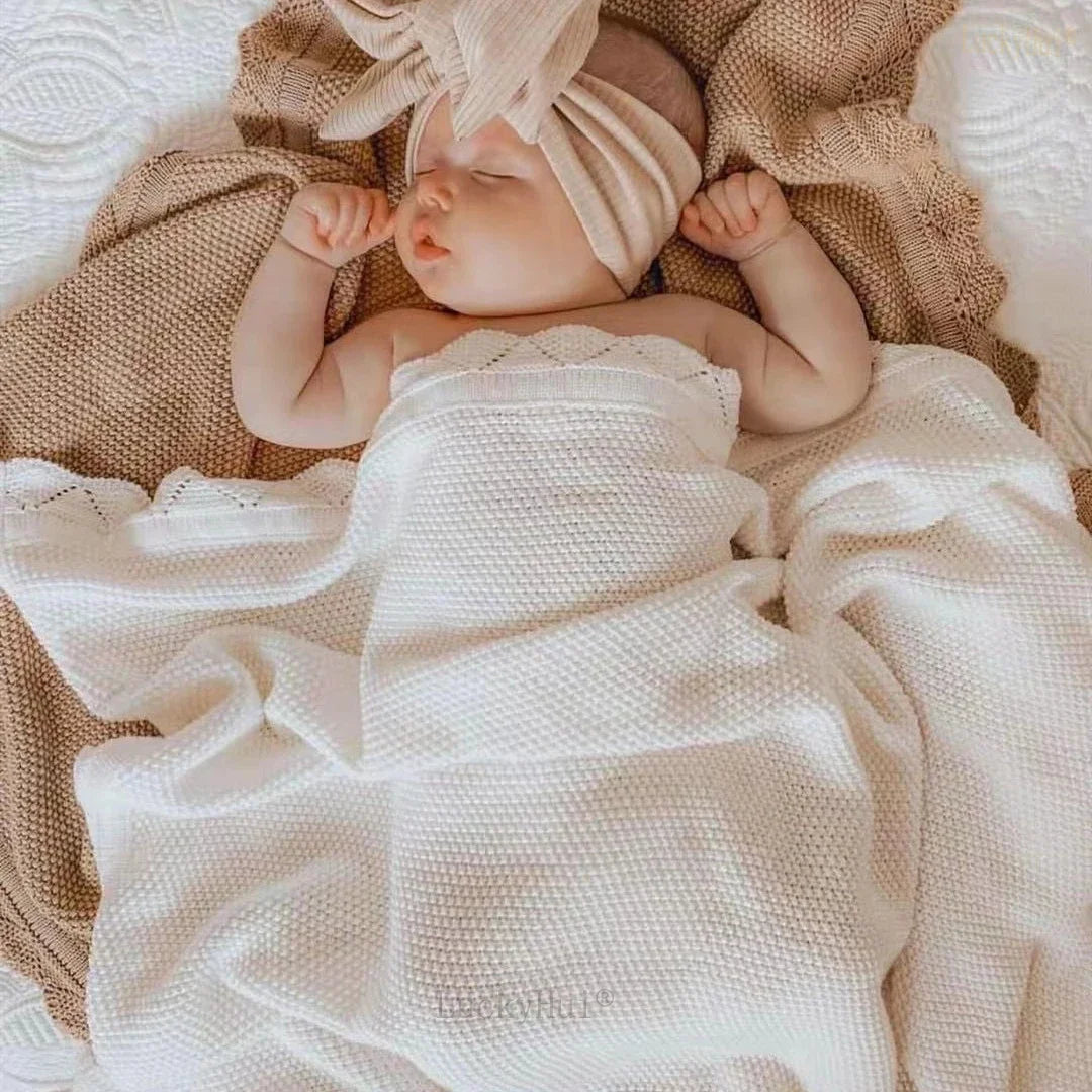 Knitted Baby Blanket Newborn Bedding Comforter Cotton Swadlle for New Born Babies Accessories Stroller Blanket Receive Bed Cover