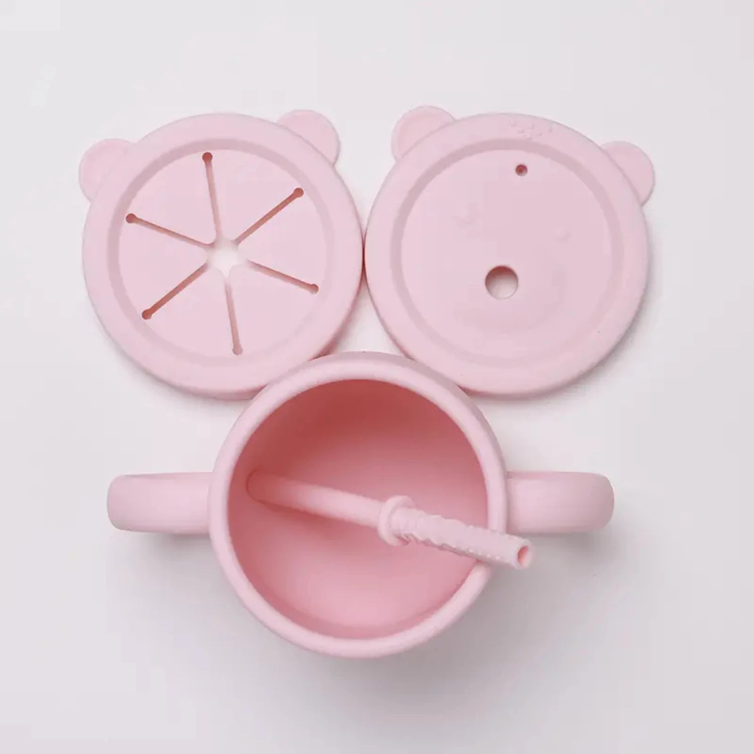 Highly Durable Kids and Babies Silicone Training Cup - Safe and Easy Sipping with Leak-proof Lids and Straw Included - Mess-free