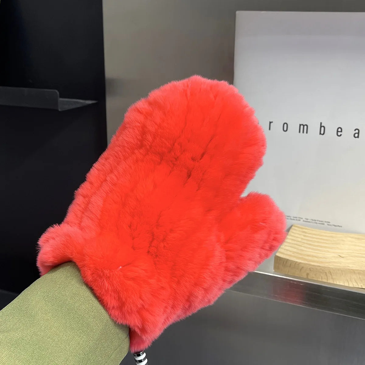 Hot Sale Winter Girl Natural Real Rex Rabbit Fur Gloves Good Elastic Knitted Rabbit Fur Mittens Lady Real Rex Rabbit Fur Gloves