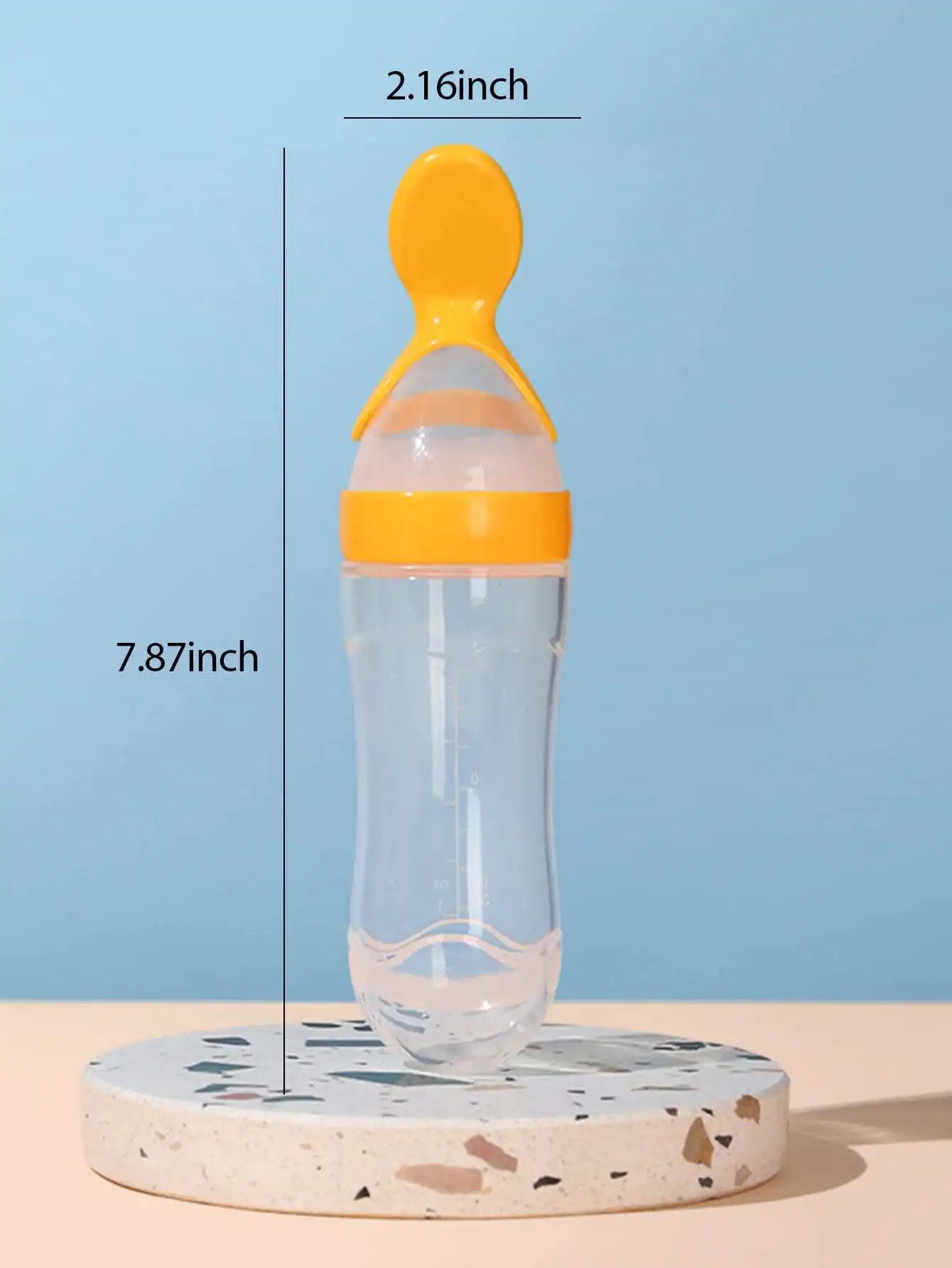 1pc Baby Rice Paste Spoon, Milk Bottle-Shaped Baby Squeeze Spoon, Infant Feeding Bottle For Newborn Rice Paste, Silicone Feeding