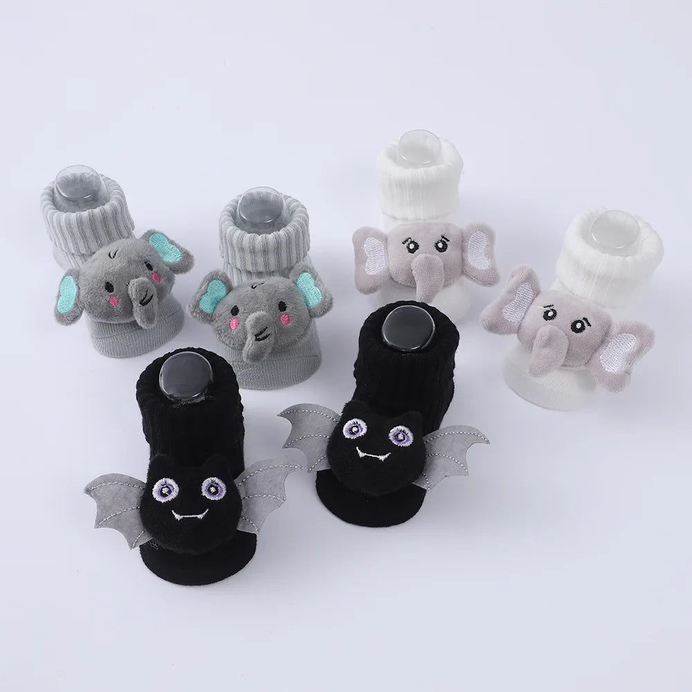 3 Pairs/Set New Autumn Cartoon Knitted Mid Socks For Toddler Newborn Baby Soft Prewalker Cotton Girl Infant Boy Cute Socks