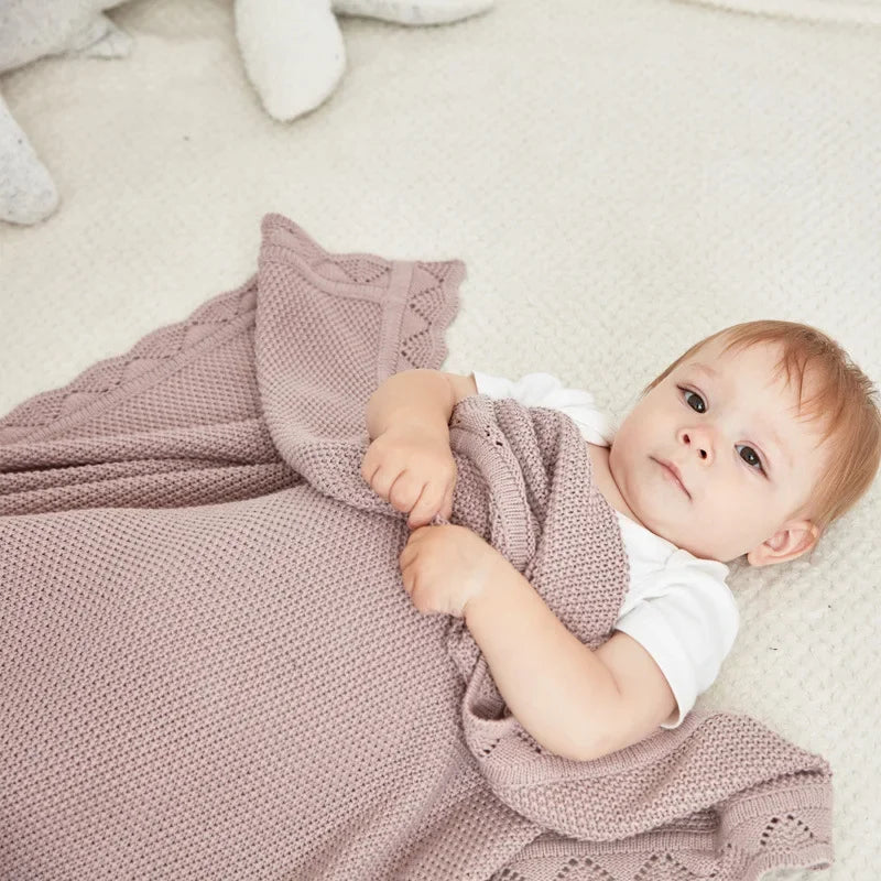 Knitted Baby Blanket Newborn Bedding Comforter Cotton Swadlle for New Born Babies Accessories Stroller Blanket Receive Bed Cover