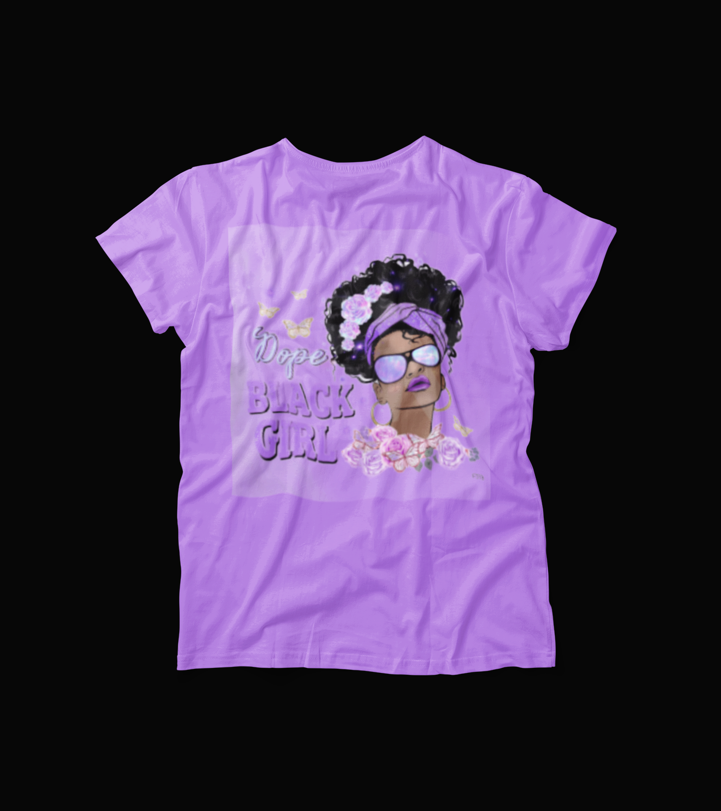 Dope Black Girl T-Shirt – Purple Afro Queen Tee – Empowerment Shirt for Women – Melanin Magic Fashion Graphic Tee