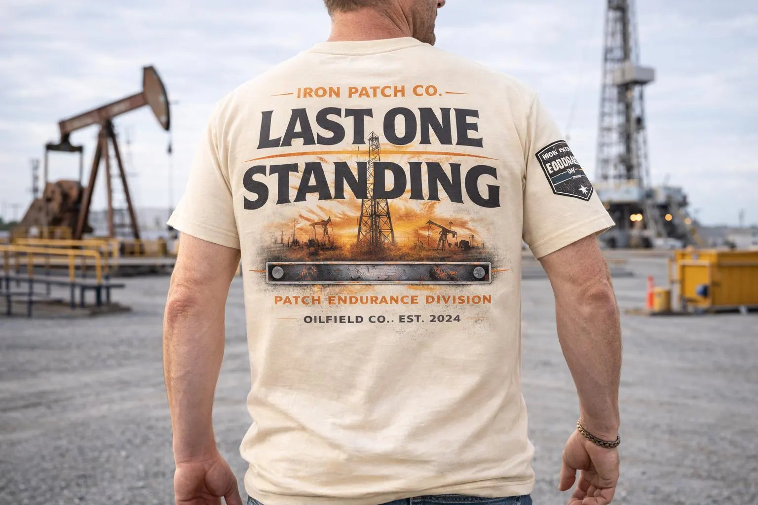 Last One Standing Oilfield T-Shirt – Heavyweight Cotton Roughneck Graphic Tee