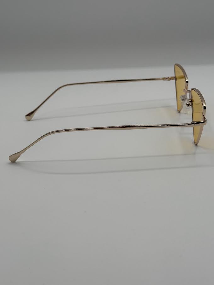 Metal Frame yellow lens designer feel sunglasses