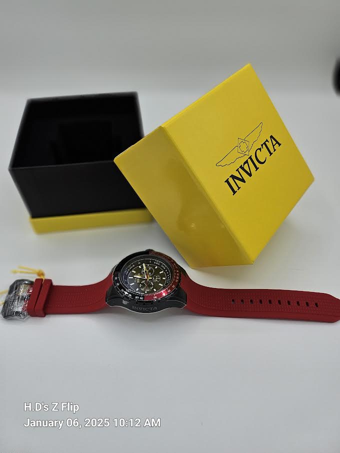 Invicta Aviator Men's Watch - 50mm, Black/Red